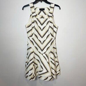 Thakoon Womens Sleeveless Mini Fit & Flare Dress Ivory Size 6 Square Neck Lined